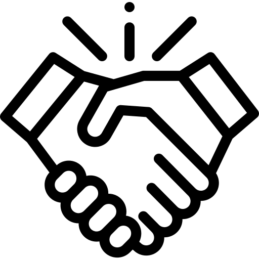 Icon of two hands shaking in agreement.