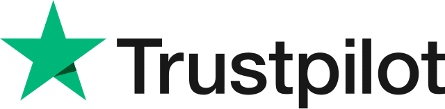 Trustpilot logo featuring a green star and black text.